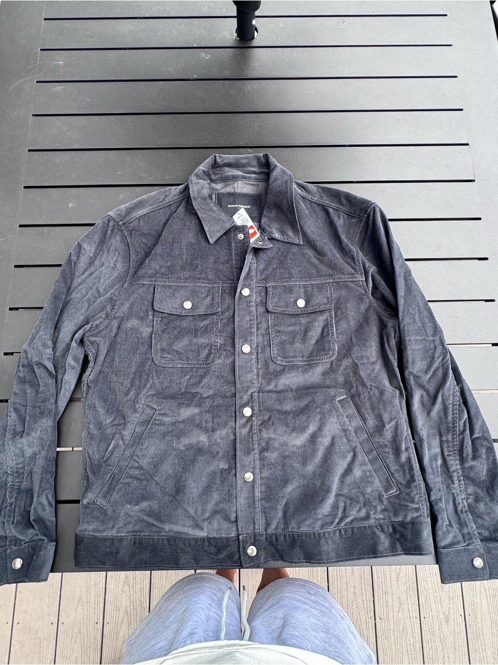 Banana Republic Dark Gray Corduroy Shirt Jacket